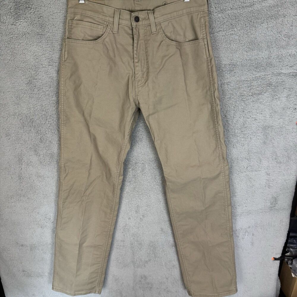 Levis Pants Men’s 34x33 Beige Canvas Straight‎ Fit Workwear Fit Cotton